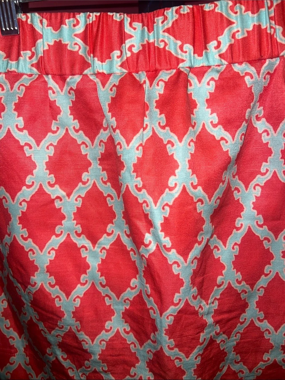 kate spade Coral and White Geometric Button-Front Mini Skirt